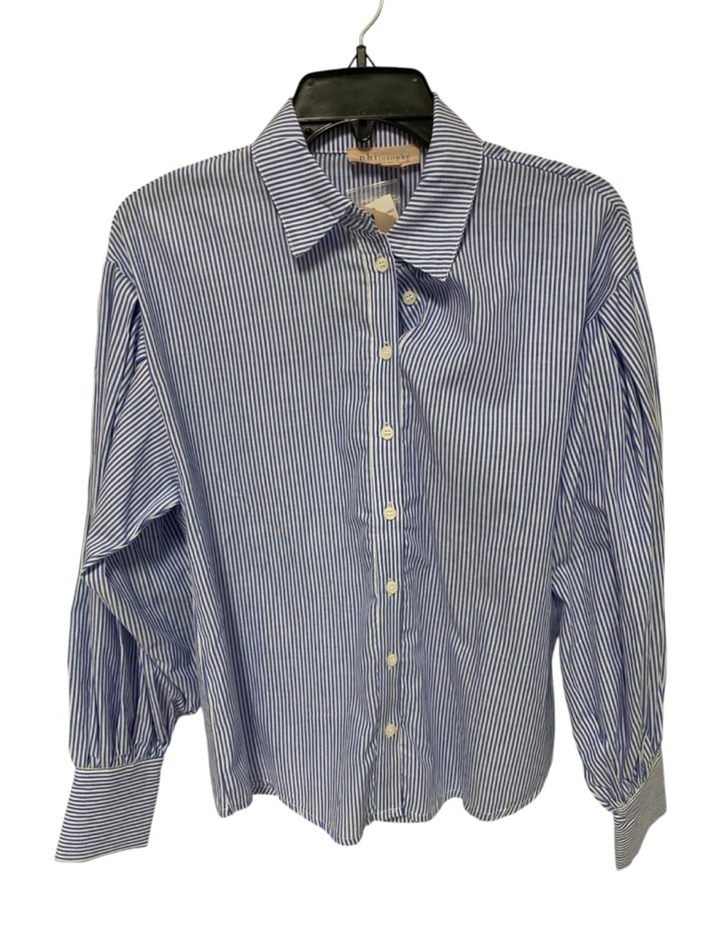 Philosophy Striped Blue and White Button Down Shirt